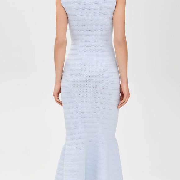 LoveShackFancy | Leigh Pointelle Knit Midi Dress Blue | NWT - Picture 9 of 16